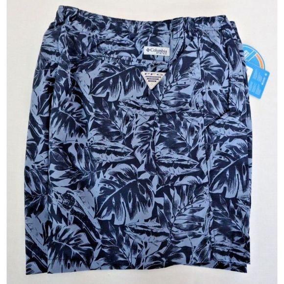 Columbia FM1107 448 Men's Sz XL Navy Hawaiian Super Backcast 6" Swim Shorts - Picture 8 of 8